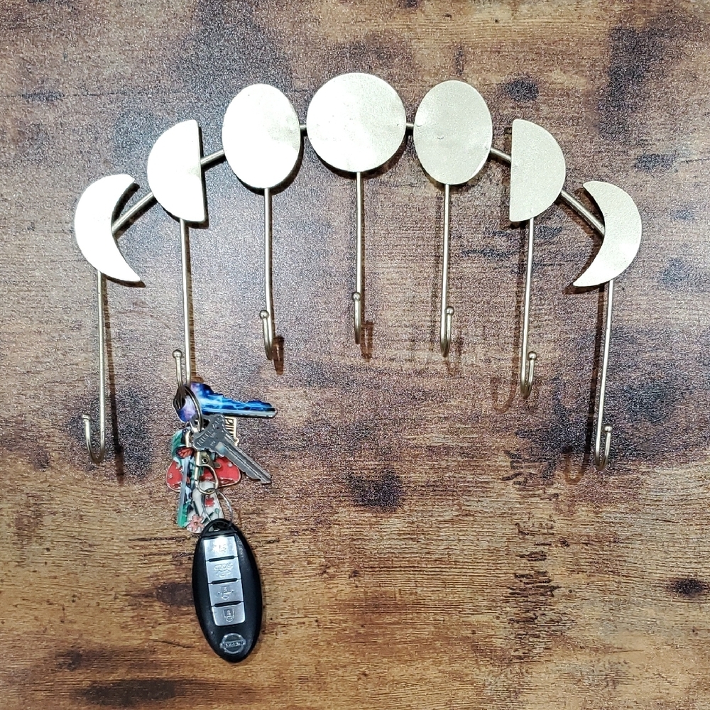 Gold Moon Phase Key Holder